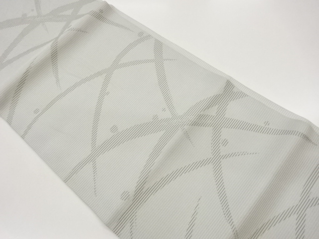 絽露芝模様織出し開き名古屋帯（額縁仕立て）